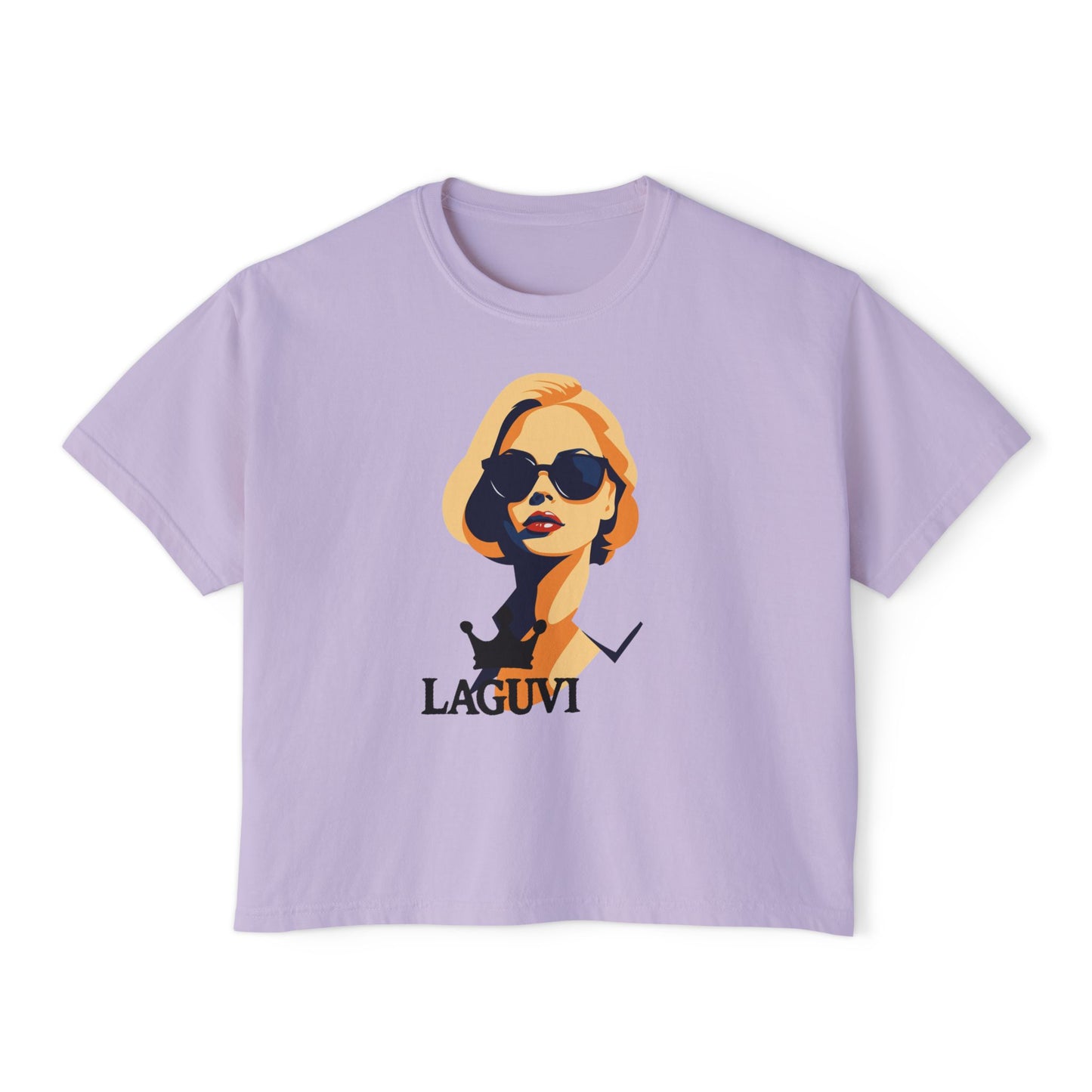 LAGUVI Chic Women's Boxy Tee, Stylish Graphic Top, Trendy Summer Shirt, Casual Everyday Wear, Fashionable Gift for Her