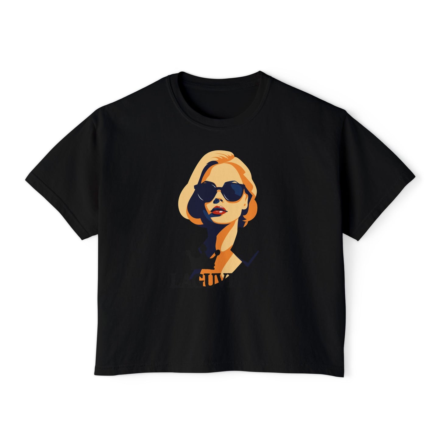 LAGUVI Chic Women's Boxy Tee, Stylish Graphic Top, Trendy Summer Shirt, Casual Everyday Wear, Fashionable Gift for Her