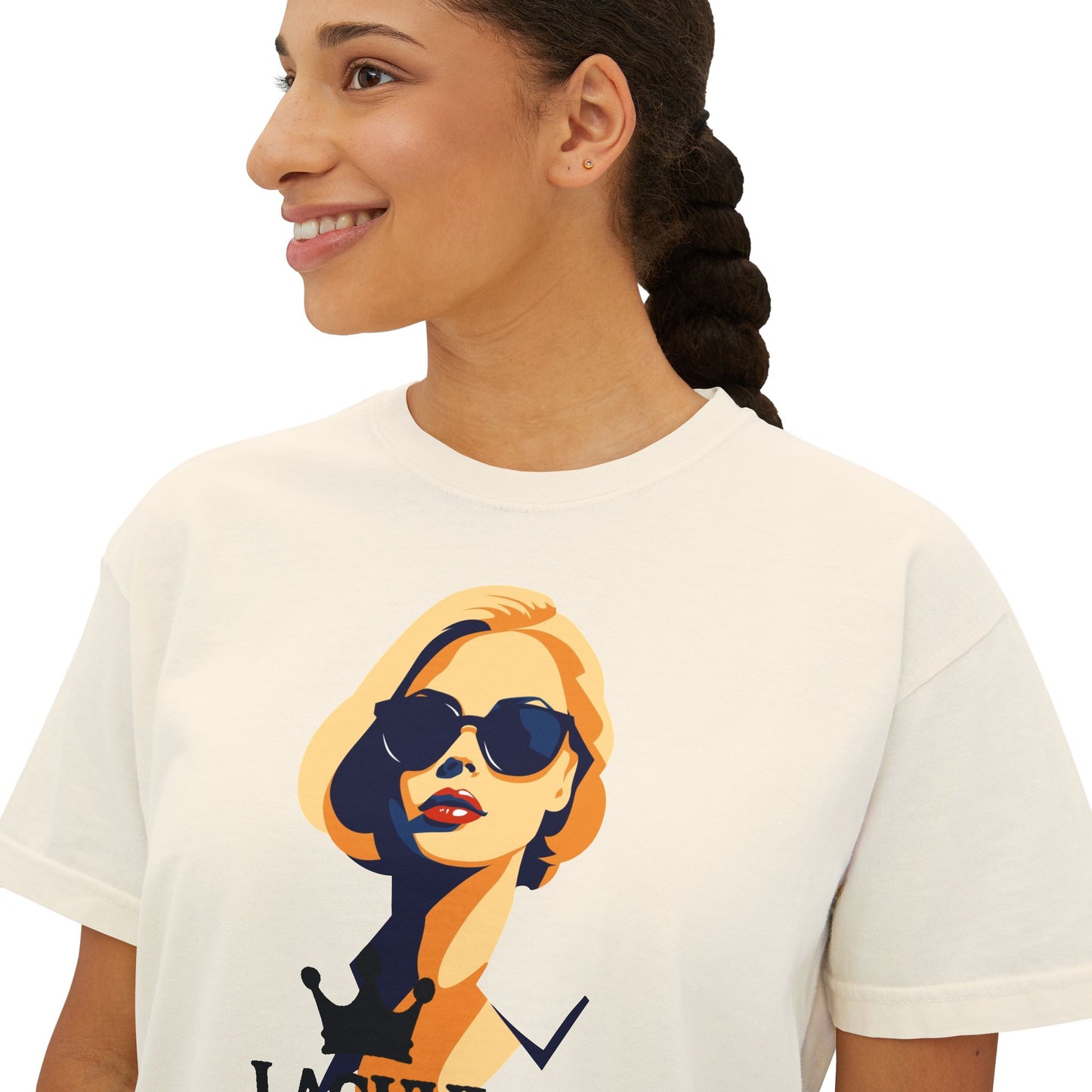 LAGUVI Chic Women's Boxy Tee, Stylish Graphic Top, Trendy Summer Shirt, Casual Everyday Wear, Fashionable Gift for Her