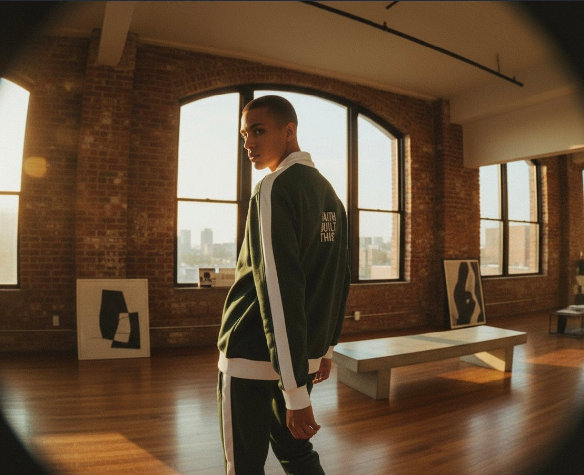 LAGUVI Contrast Trim Stand Collar Jacket ( unisex )