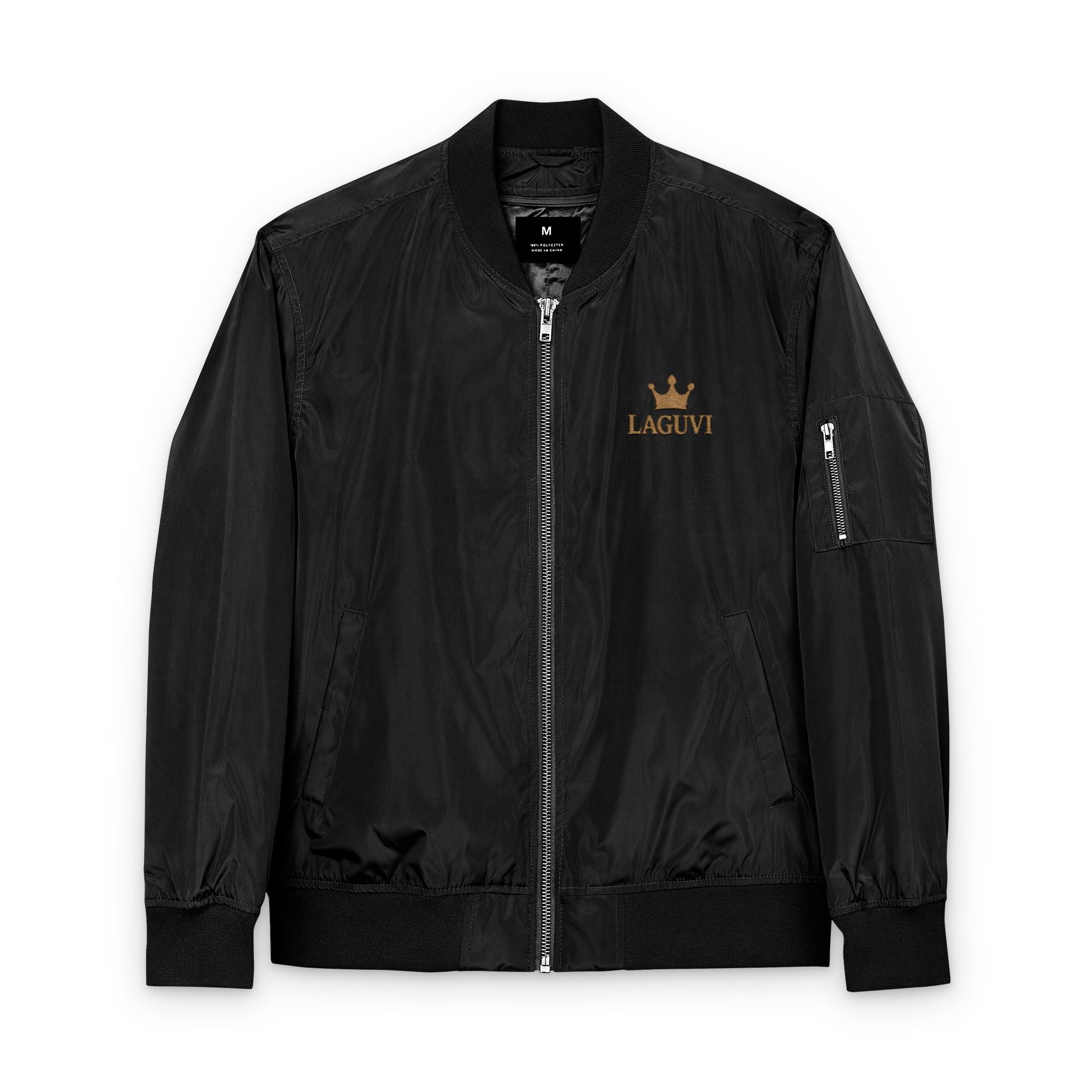 Recycled Bomber Jacket - Eco-Friendly Fashion, Stylish Outerwear, Trendy Gift, Sustainable Style, Embroidered Jacket