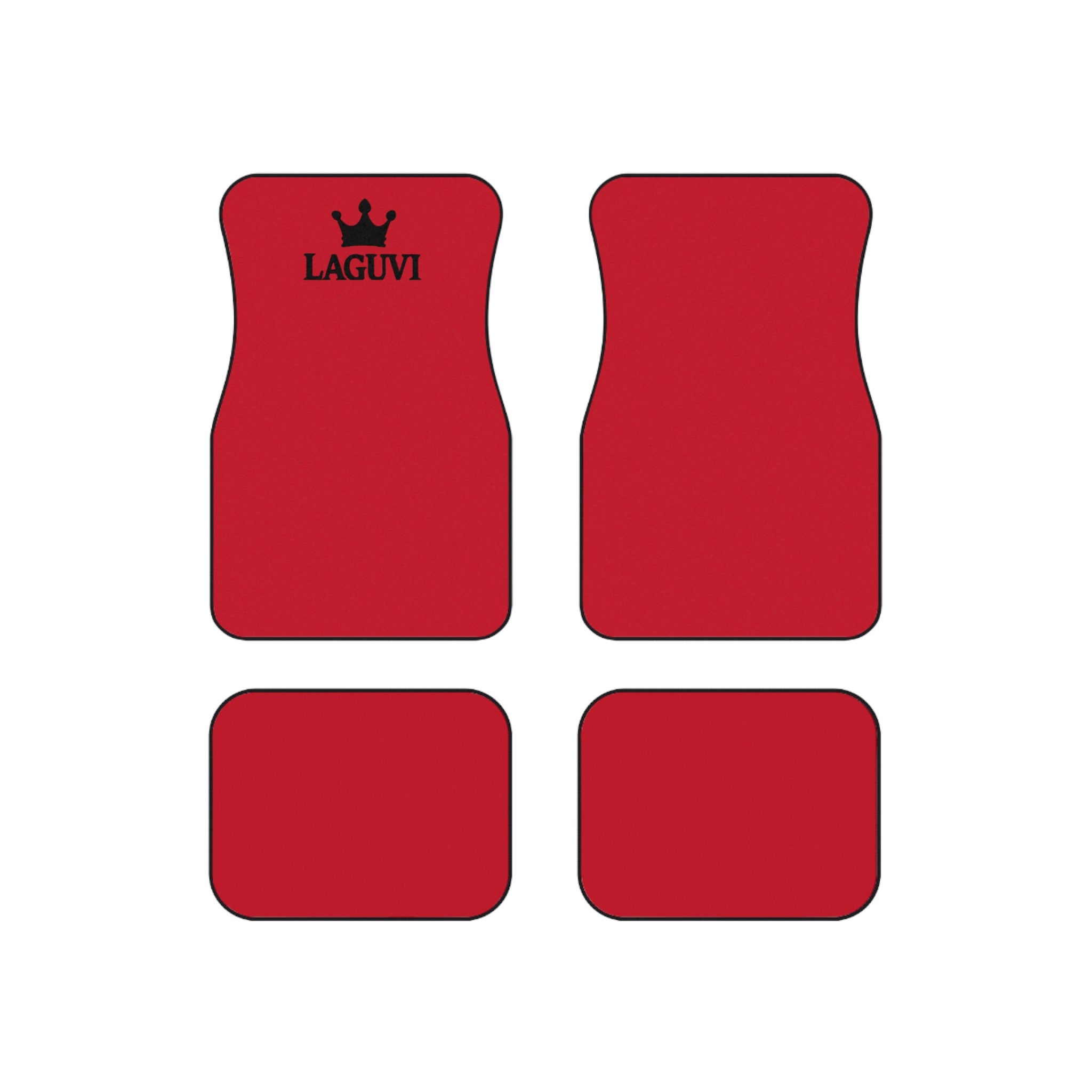 LAGUVI Luxurious Red Car Mats Set of 4, Stylish Car Accessories, Custom Floor Mats, Gift for Car Lovers, Premium Vehicle Decor