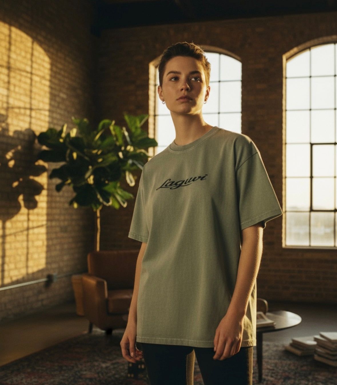 LAGUVI Snow Washed Oversized Cotton T-Shirt ( unisex )