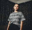 LAGUVI Snow Washed Striped Boxy T-Shirt ( unisex )